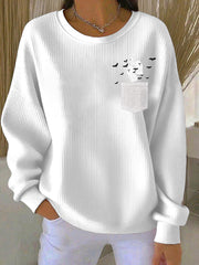 Sweat-shirt décontracté à imprimé fantôme pour femmes