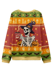 Funny Halloween Squelette Imprimer Ugly Sweatshirt des femmes