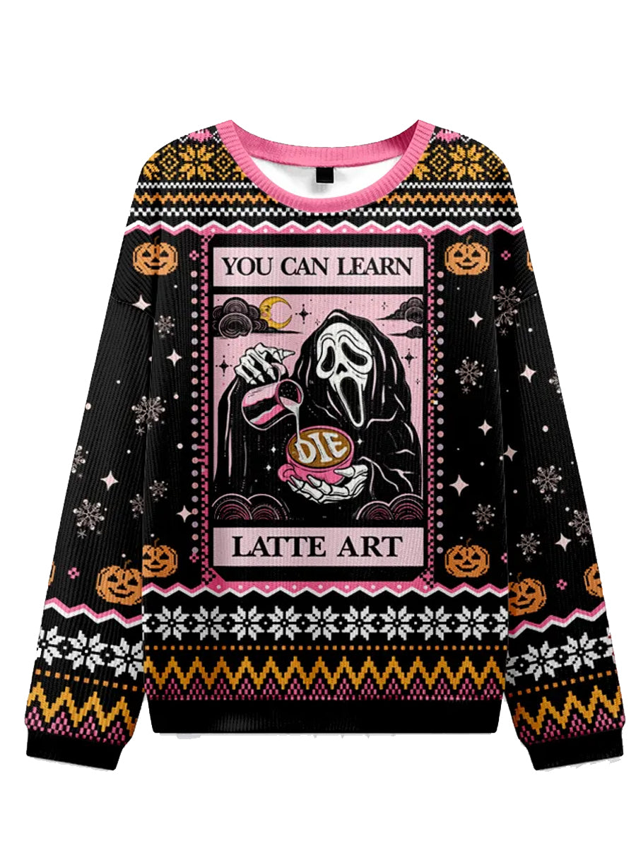 Sweat-shirt Femme Scream Face Halloween Ugly