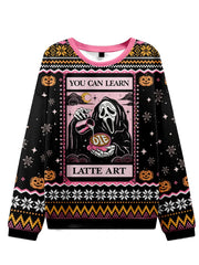 Sweat-shirt Femme Scream Face Halloween Ugly