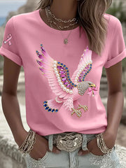 T-shirt Décontracté Femme Imprimé Ruban Rose