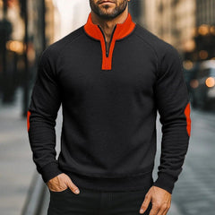 Pull en fourrure à demi-zip de couleur unie pour hommes