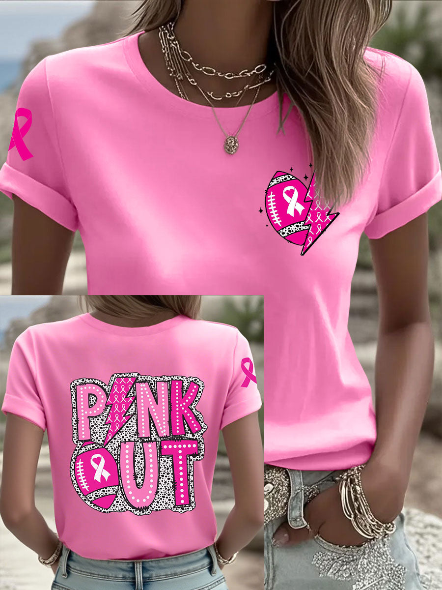 T-shirts rugby de sensibilisation au cancer du sein pour femmes
