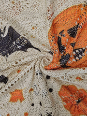 Les femmes de la citrouille d'Halloween chauves-souris Imprimer Casual lâche creux Pull