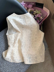 Veste en dentelle de couleur unie pour femmes