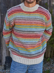Tops à rayures automne et hiver pour hommes