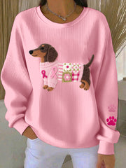 Femmes de sensibilisation au cancer du sein teckel feutre Art Sweatshirt