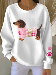 Femmes de sensibilisation au cancer du sein teckel feutre Art Sweatshirt