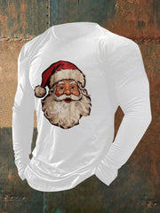 T-shirt décontracté à imprimé père Noël pour hommes