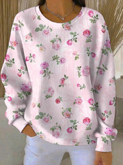 Sweatshirt Décontracté Femme Rose Imprimé Cancer Du Sein