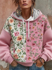 Sweat à capuche imprimé floral sensibilisation au cancer du sein pour femmes