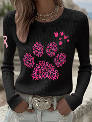 Hauts animaux d'impression de patte de conscience de cancer du sein des femmes