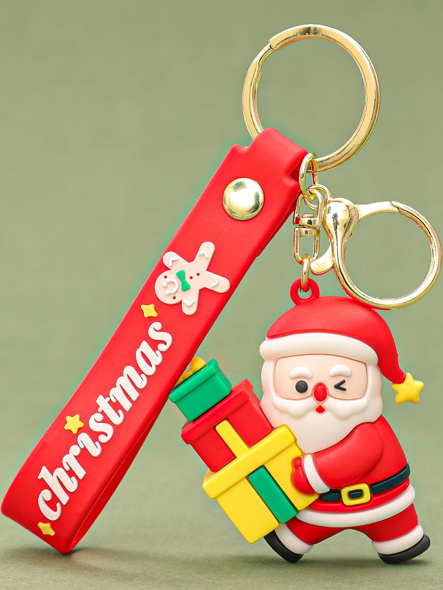 Porte-clés de Noël personnalisé avec le bonhomme de neige du Père Noël, porte-clés de Noël personnalisé, pendentif voiture