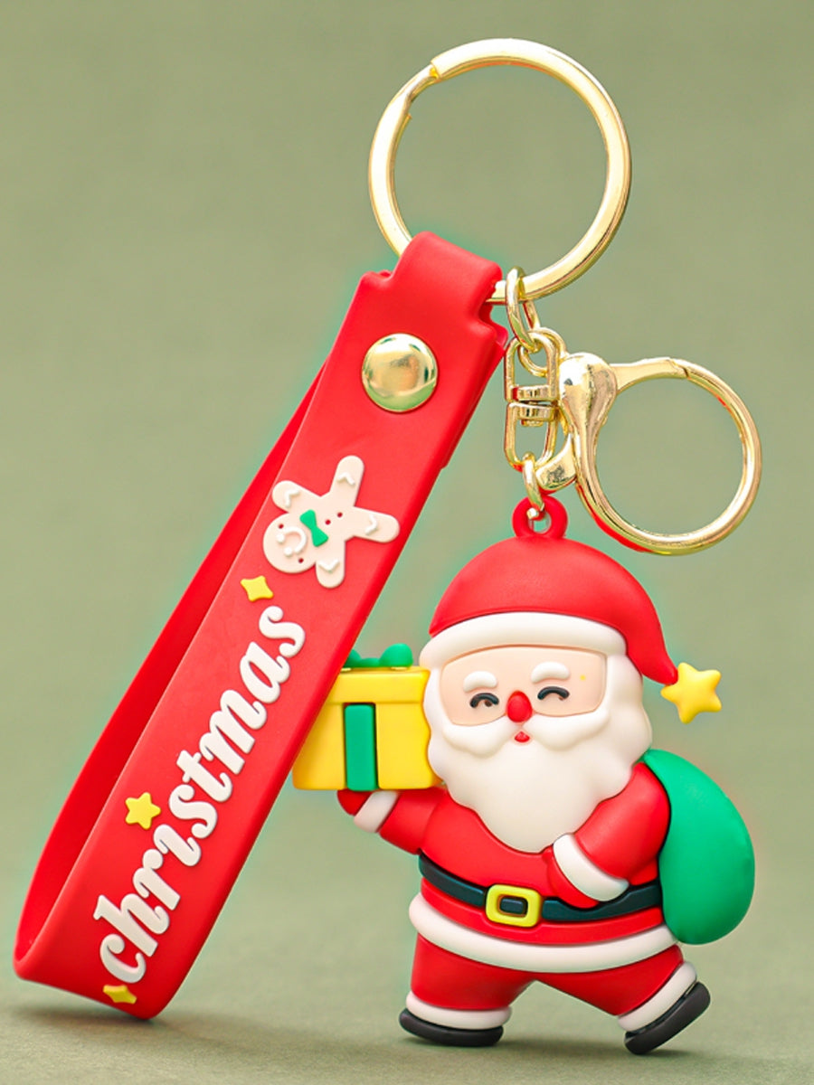 Porte-clés de Noël personnalisé avec le bonhomme de neige du Père Noël, porte-clés de Noël personnalisé, pendentif voiture