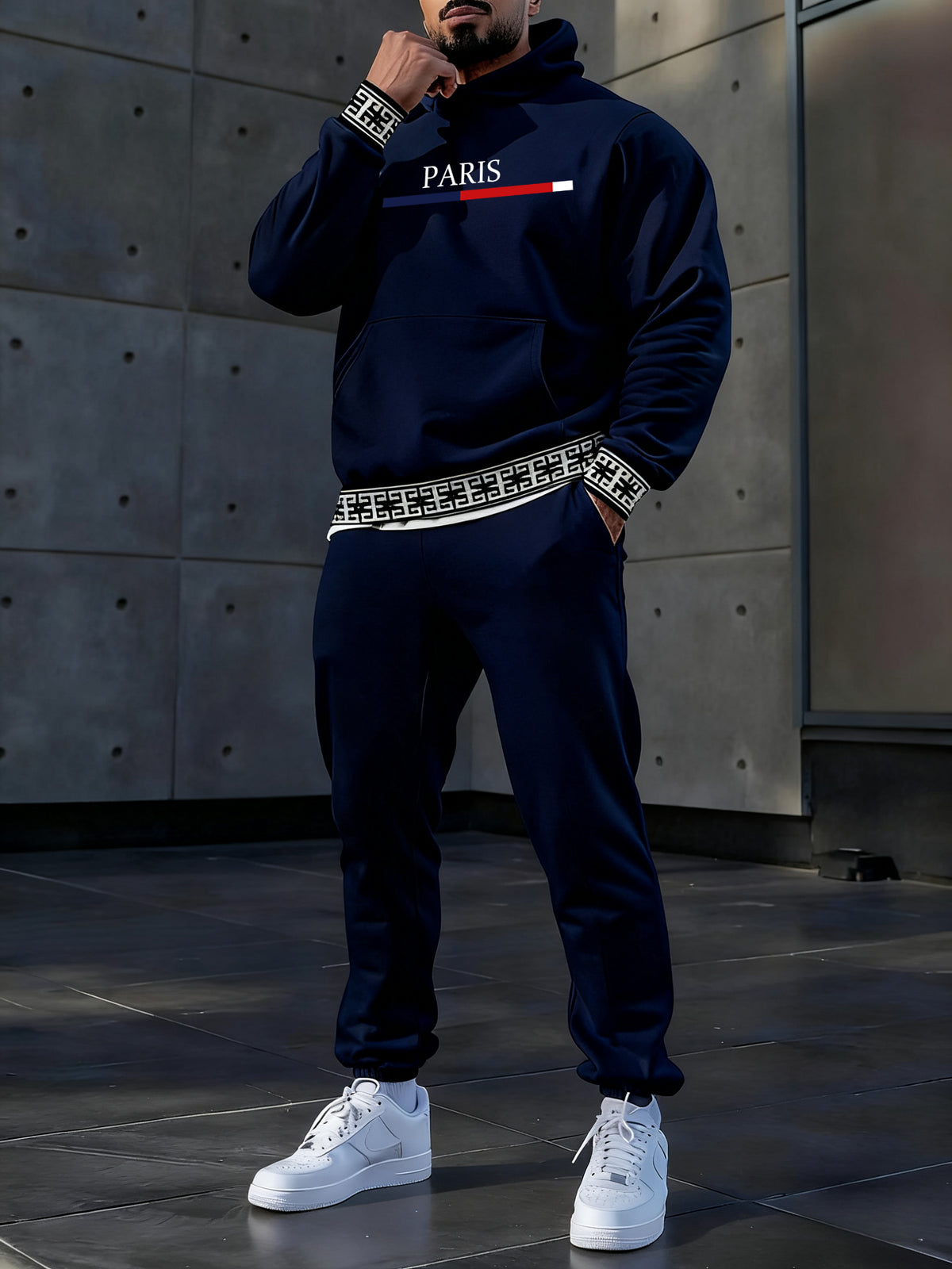 Hoodie occasionnel des hommes et l'ensemble de pantalon