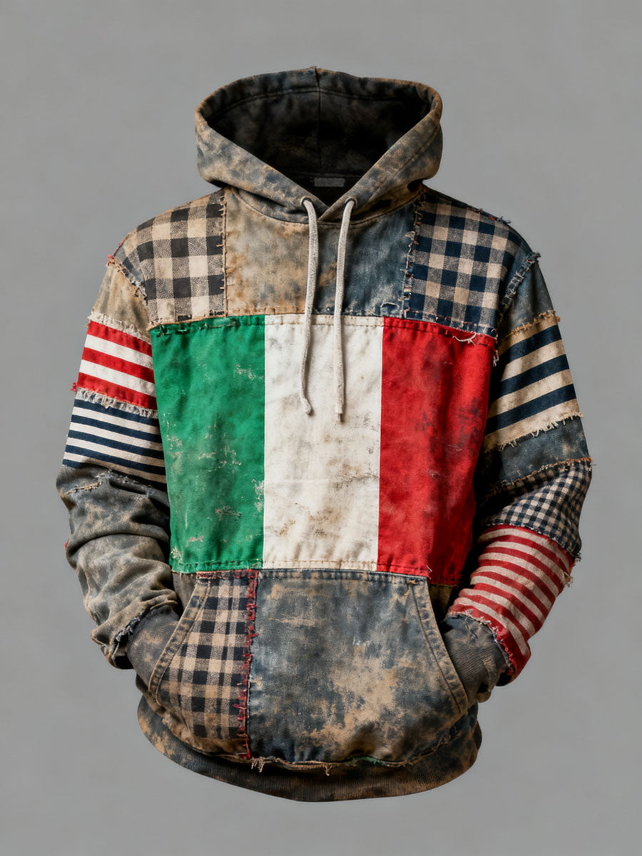 Sweat à capuche décontracté imprimé italien pour hommes