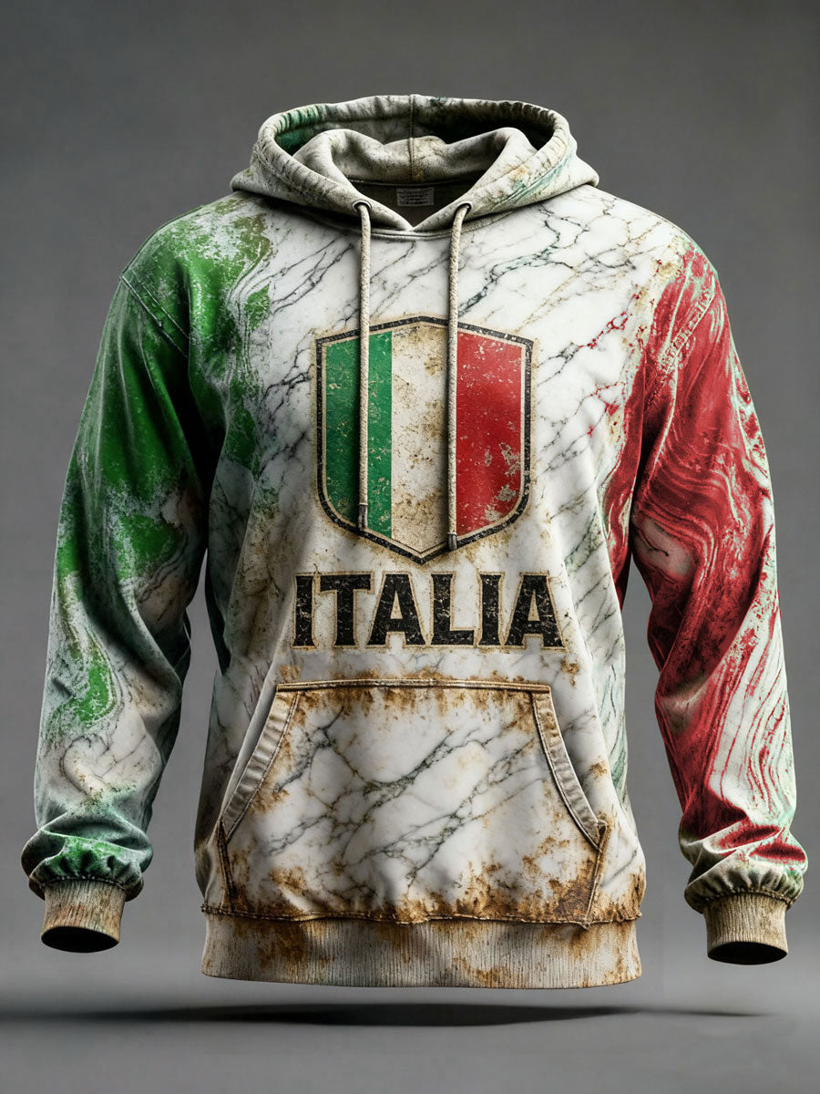 Sweat à capuche décontracté imprimé italien pour hommes