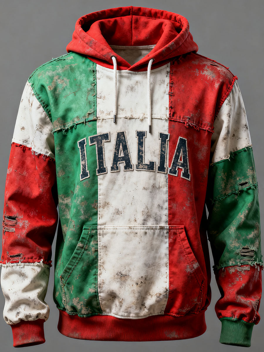 Sweat à capuche décontracté imprimé italien pour hommes