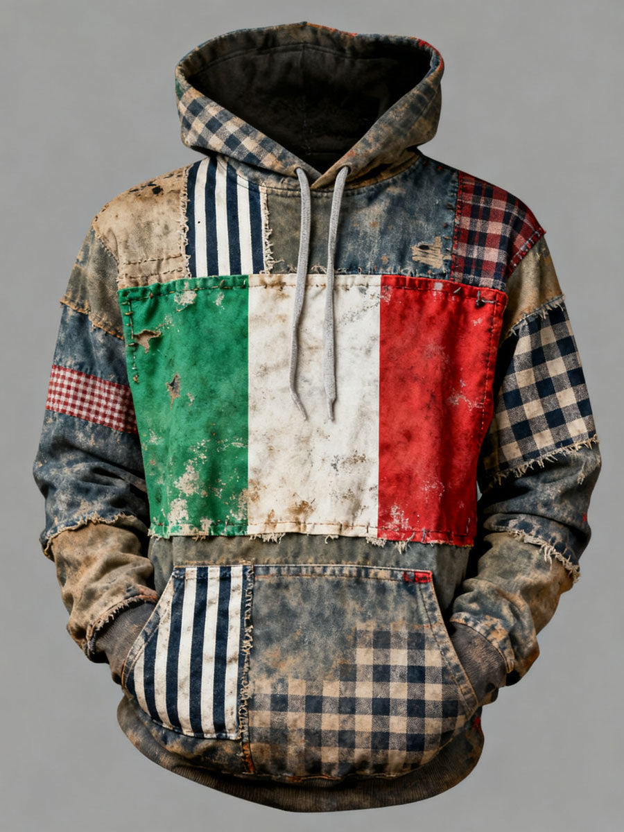 Sweat à capuche décontracté imprimé italien pour hommes