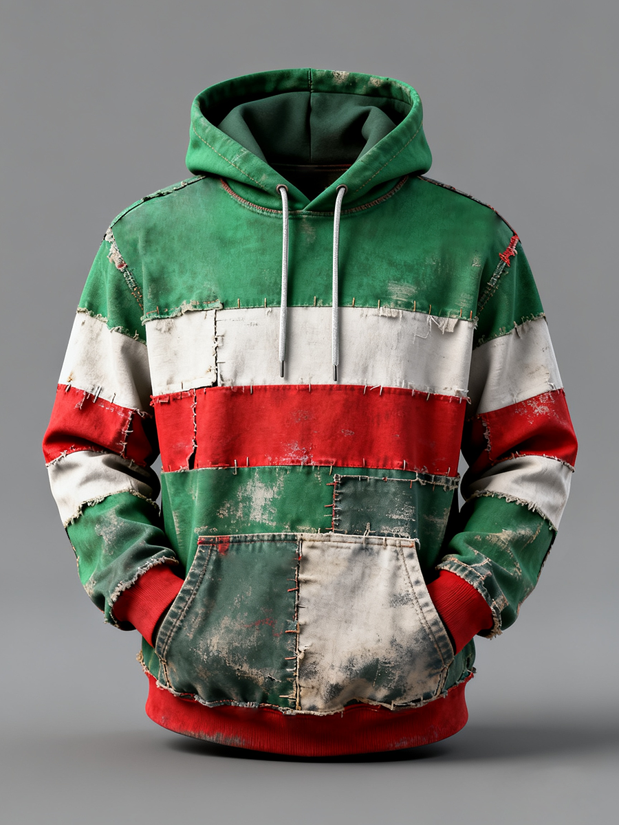 Sweat à capuche décontracté imprimé italien pour hommes