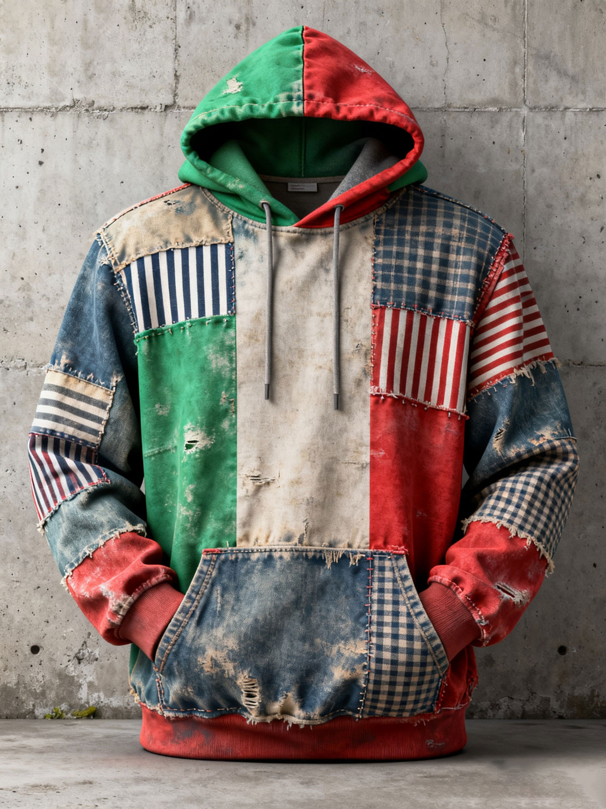 Sweat à capuche décontracté imprimé italien pour hommes