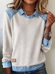 Top décontracté Patchwork Design pour femmes