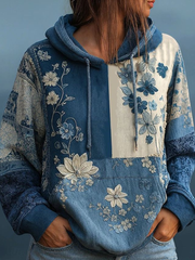 Sweat femme bohème imprimé floral
