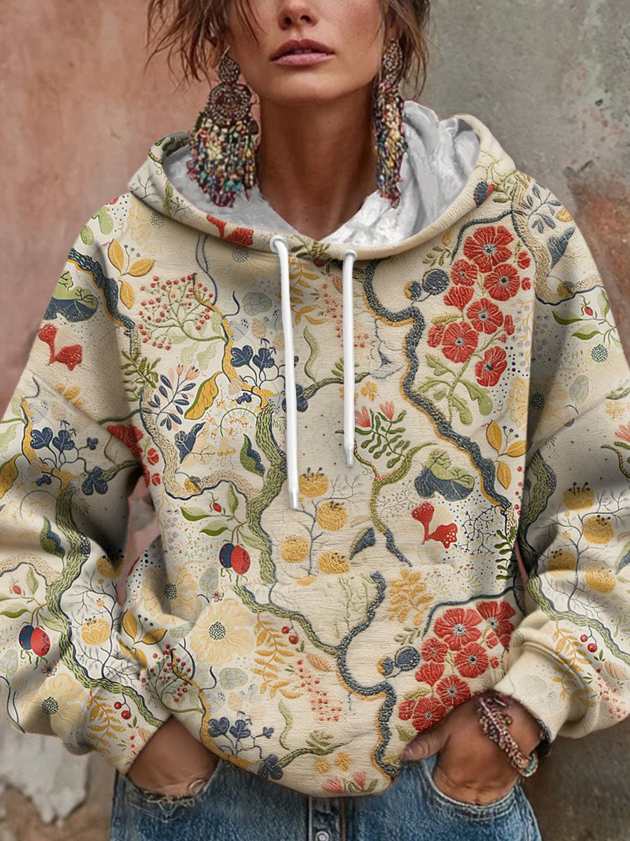 Bohème Boho Floral Art Imprimé Hoodie des femmes