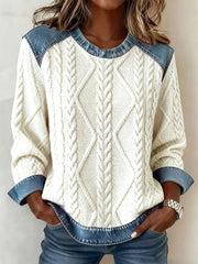 Tops imprimés texturés pour femmes en automne et en hiver