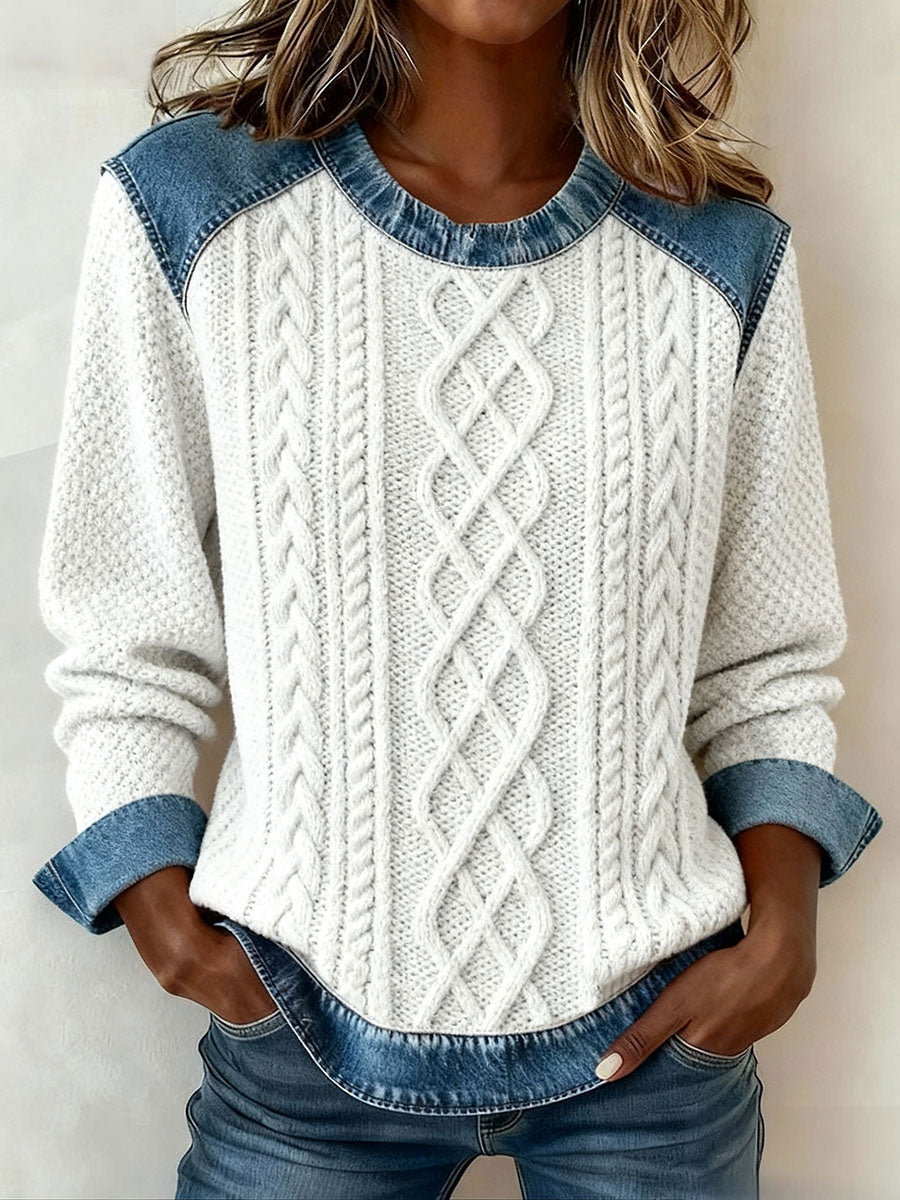 Tops imprimés texturés pour femmes en automne et en hiver