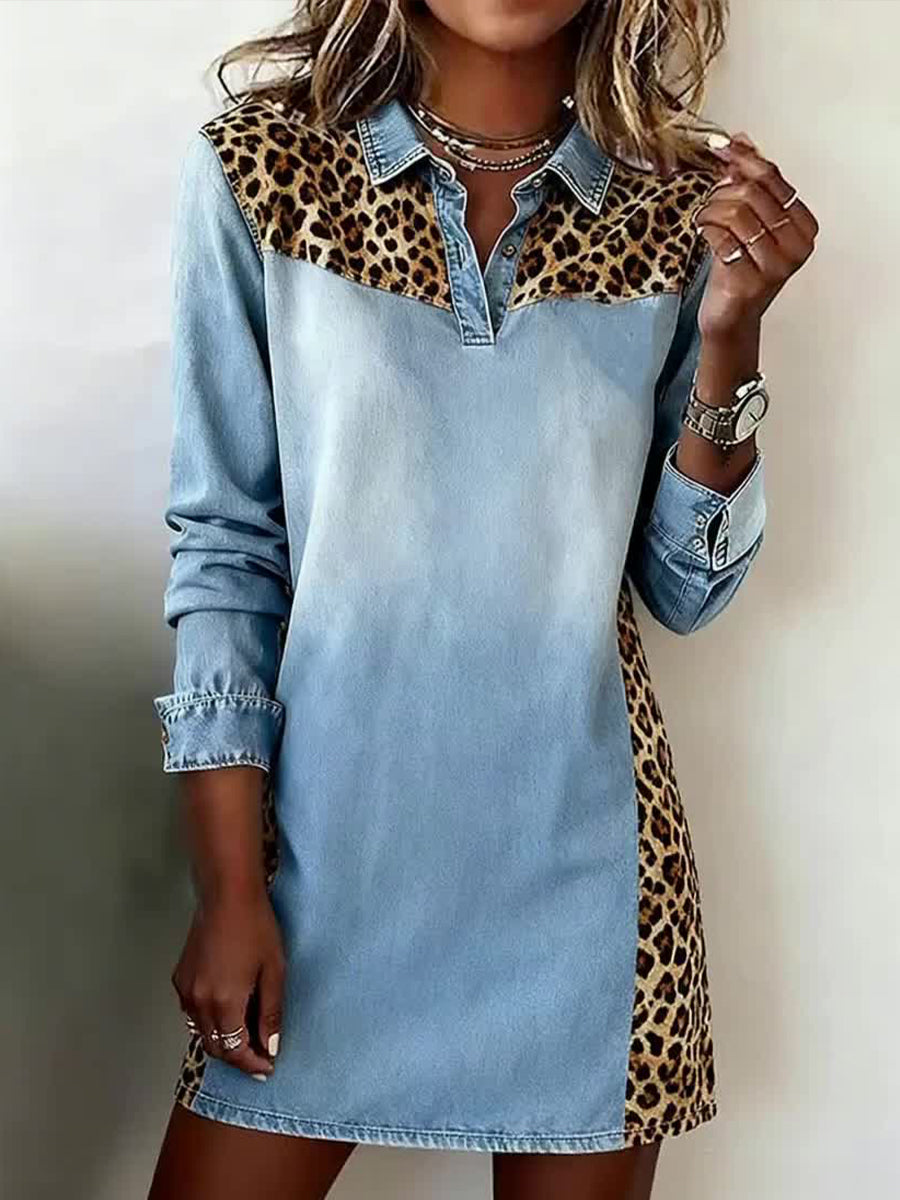 Motif léopard patchwork art robe des femmes