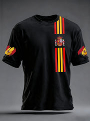T-shirt à manches courtes imprimé drapeau Espagne pour homme