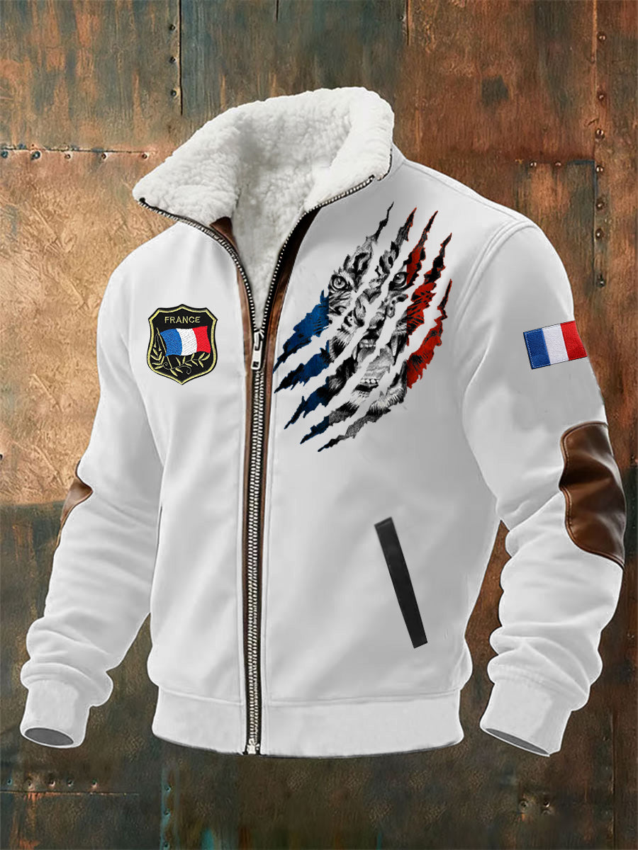 Chandail à capuchon Lion Du Drapeau Français Homme