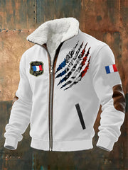 Chandail à capuchon Lion Du Drapeau Français Homme