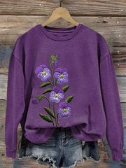Sweatshirt de soutien de sensibilisation d'Alzheimer de fleur pourpre des femmes
