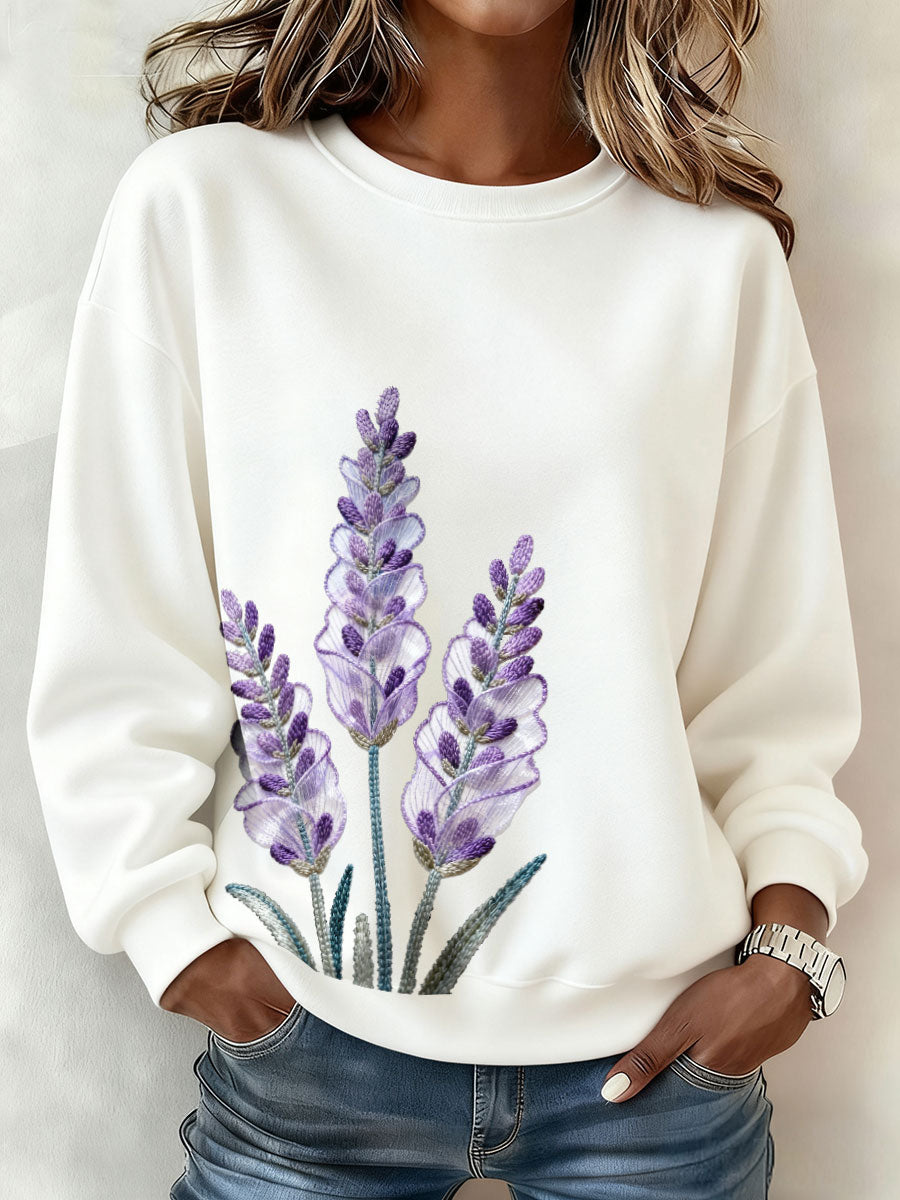 Femme Alzheimer Awareness Art Violet Floral Imprimé Sweatshirt