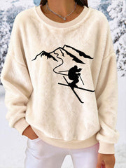 Haut Décontracté Imprimé Ski Femme