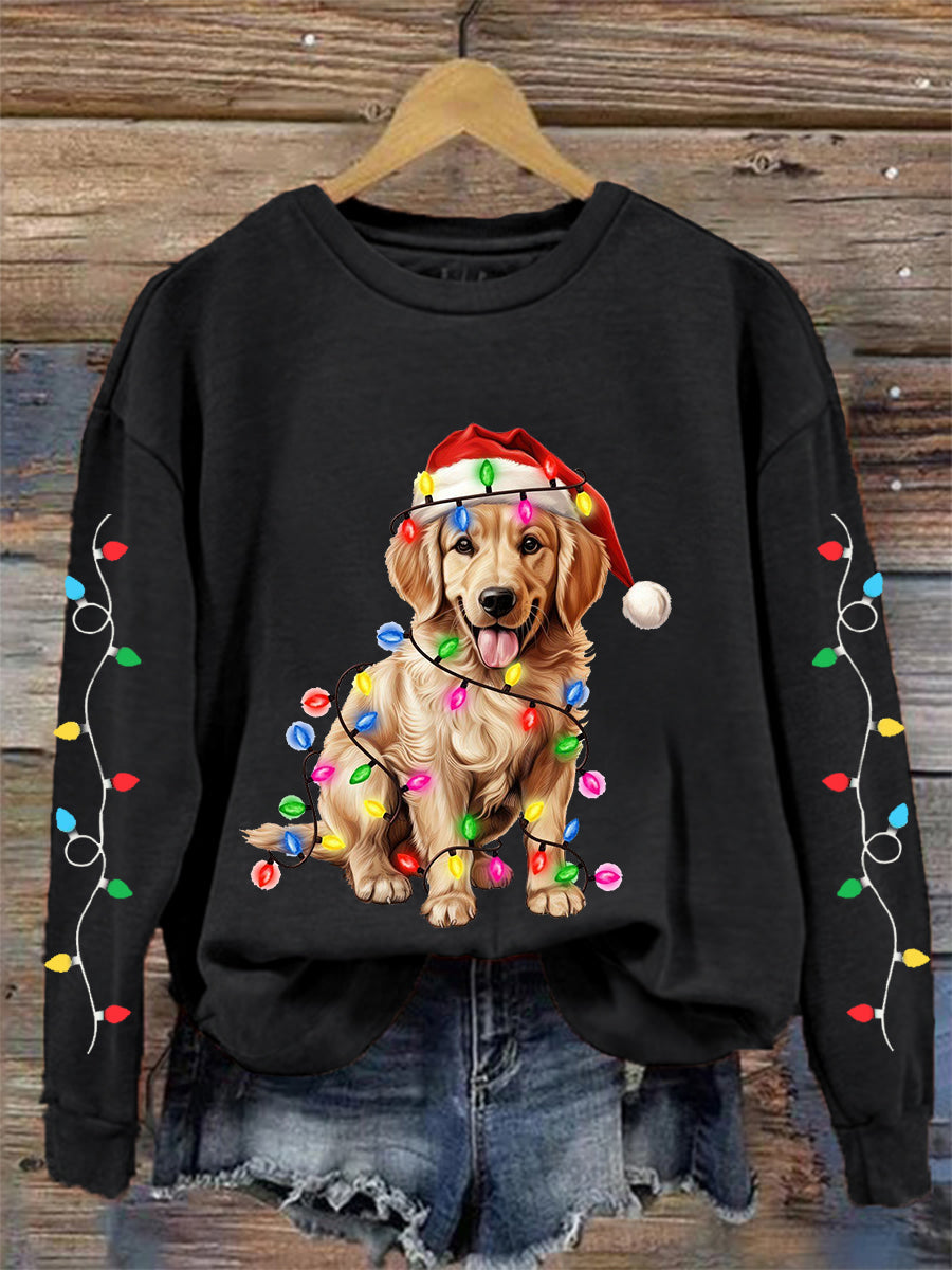 Sweat-shirt décontracté à imprimé chien pour femmes