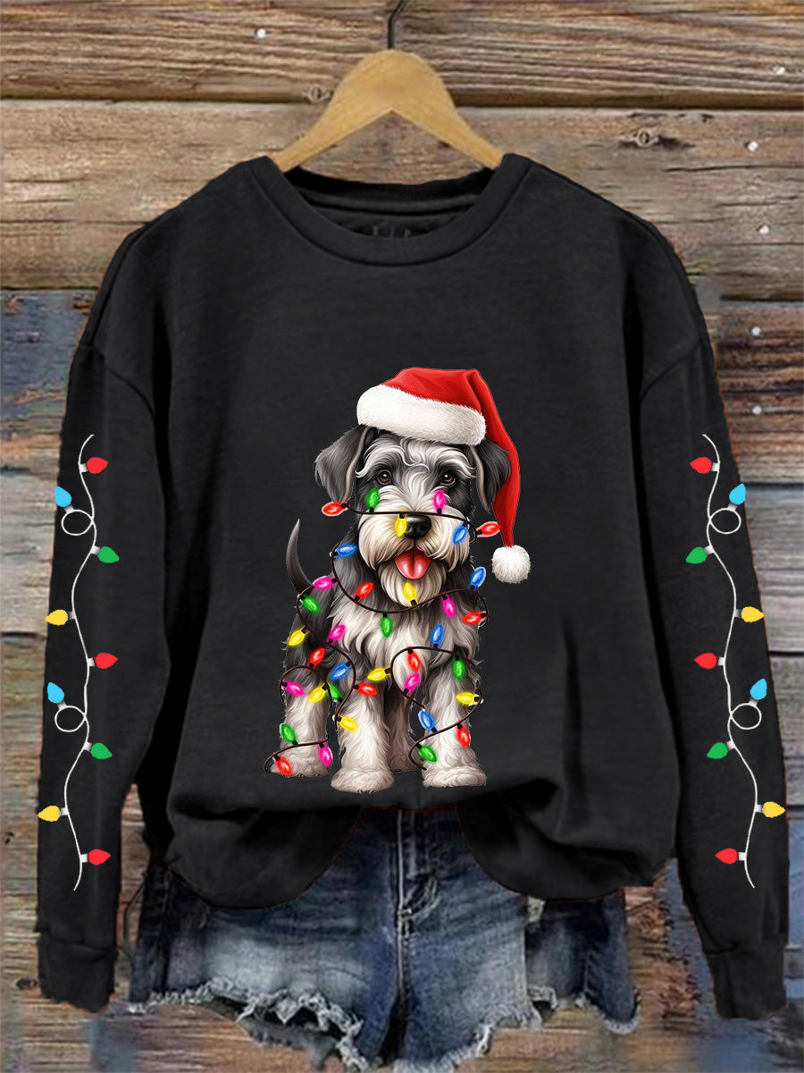 Sweat-shirt décontracté à imprimé chien pour femmes