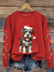 Sweat-shirt décontracté à imprimé chien pour femmes