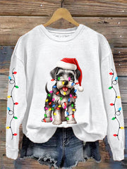 Sweat-shirt décontracté à imprimé chien pour femmes