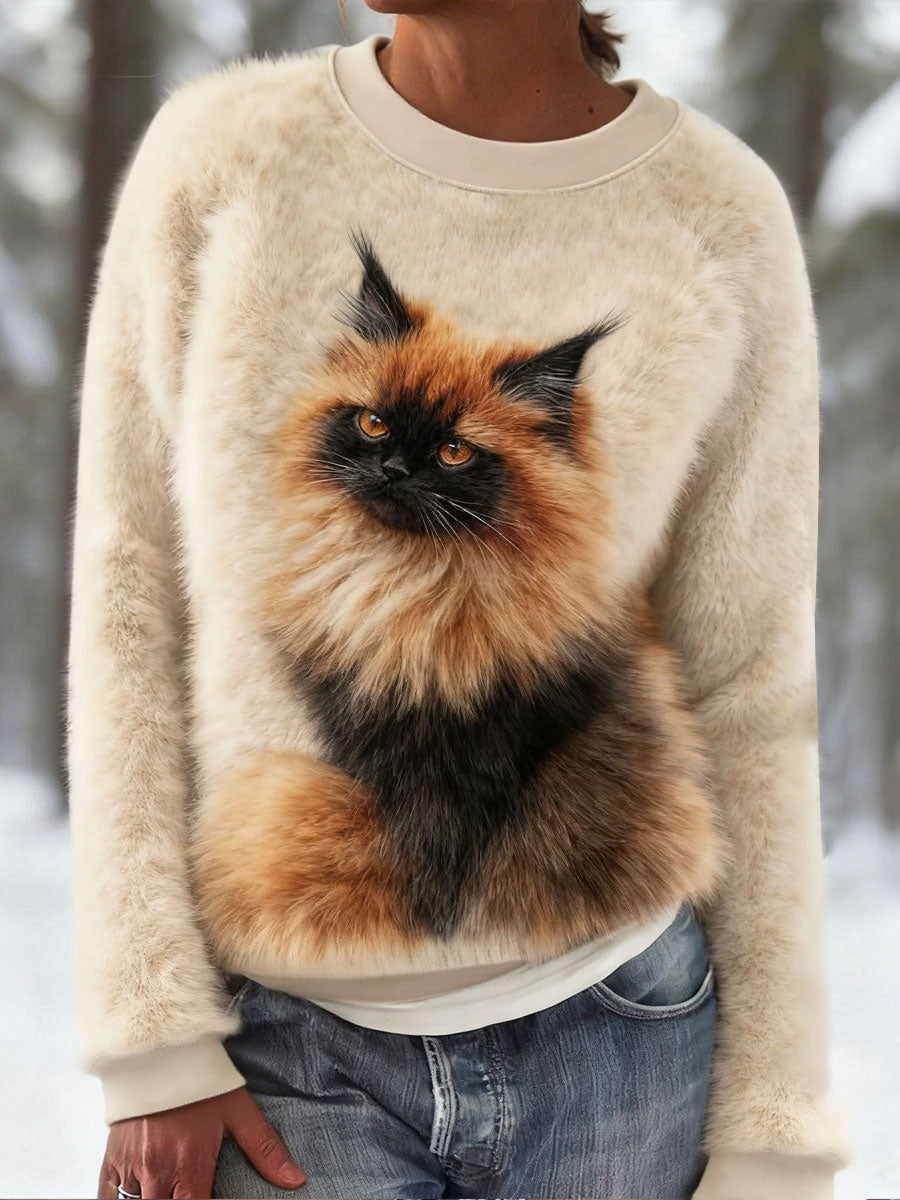 Sweat à capuche en flanelle mignon pour femme