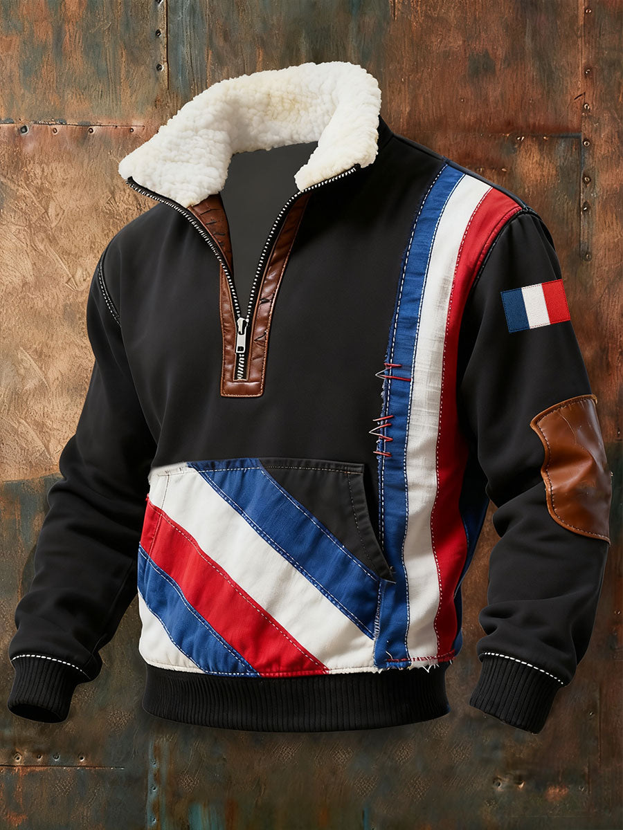 Sweat à capuche zippé French Stamp pour homme