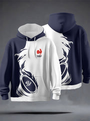 Sweat à capuche oversize à épaules dénudées avec poches France Rugby Homme