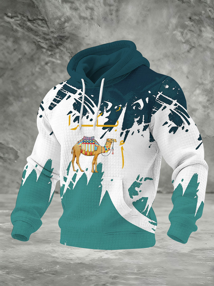 Sweat à capuche en coton à carreaux arabe égyptien drôle pour hommes