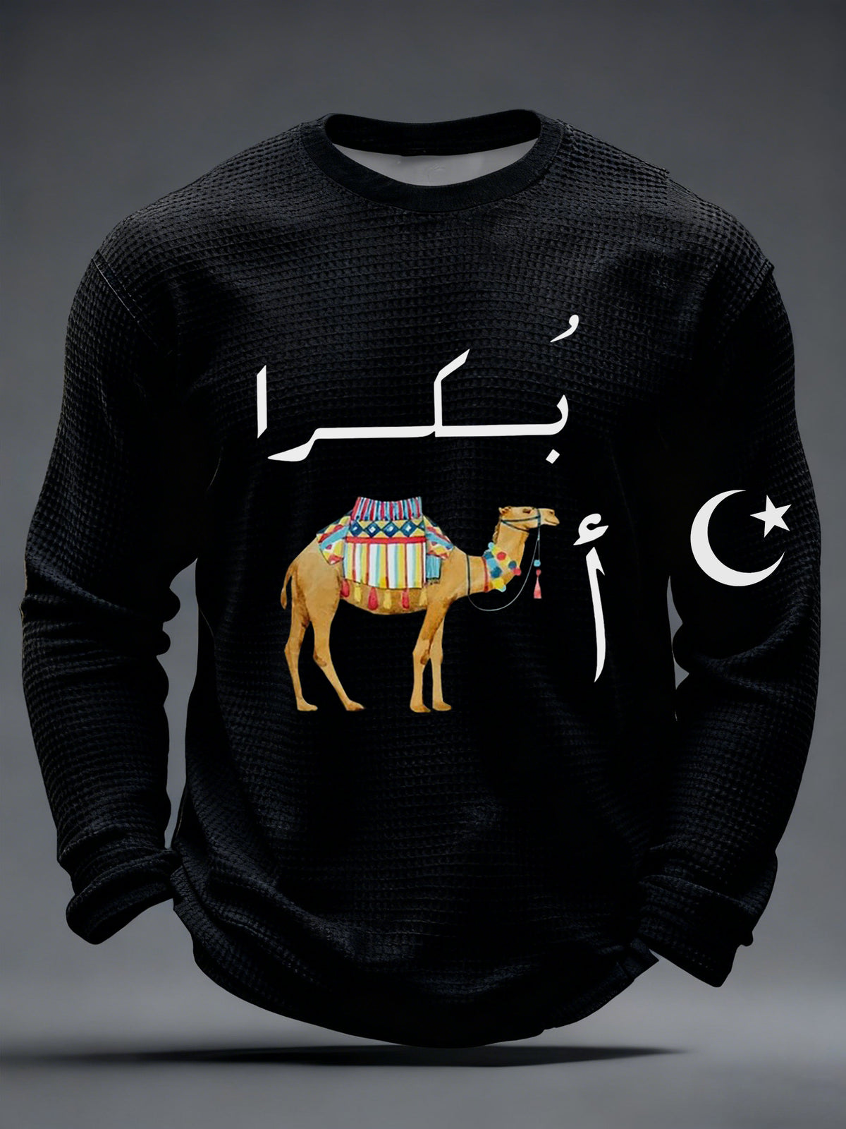 T-shirt drôle égyptien arabe gaufre à manches longues pour hommes
