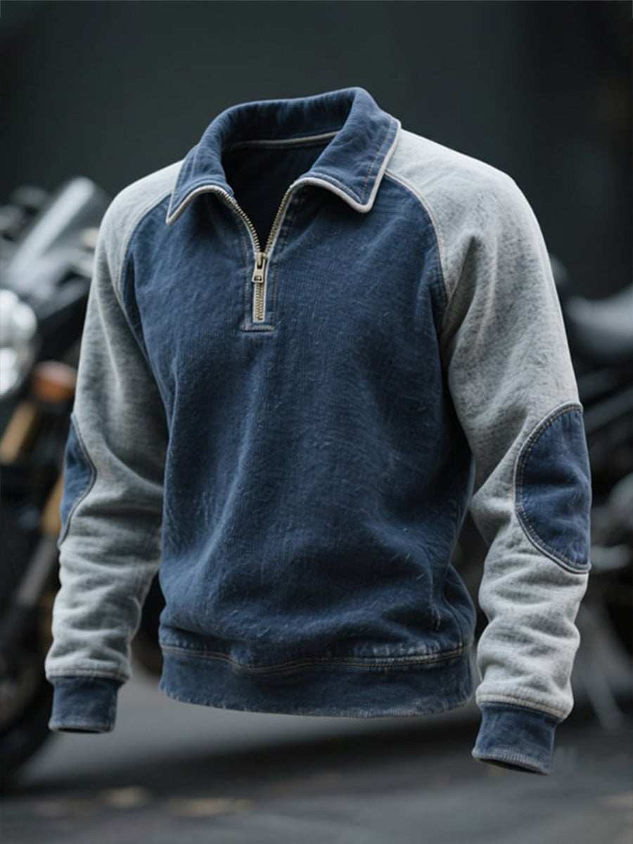 Haut à col délavé vintage pour hommes