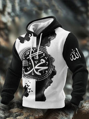 Chandail à capuchon Allah en coton à carreaux Homme