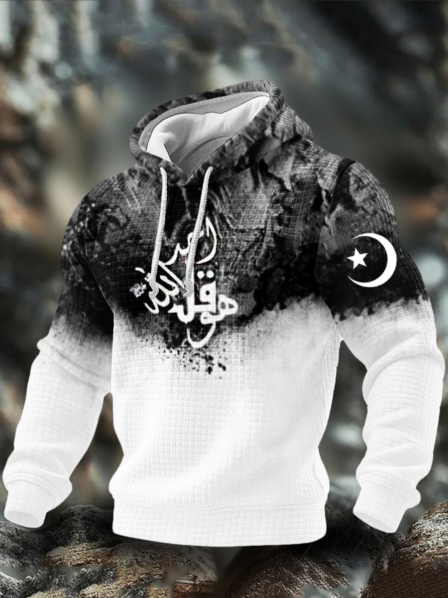 Chandail à capuchon Allah en coton à carreaux Homme