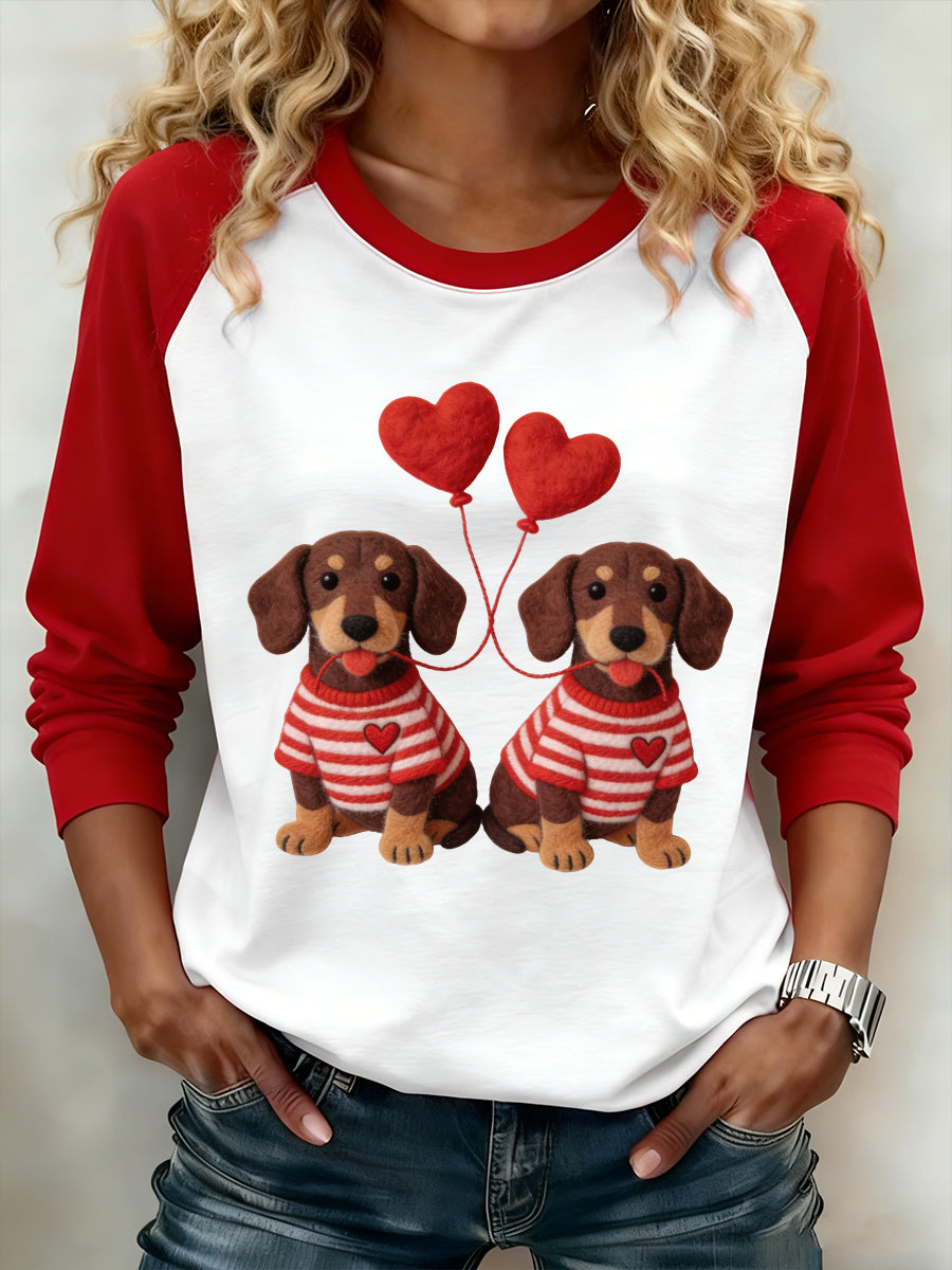 Sweat-shirt pour femme Saint Valentin Puppy